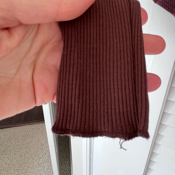 Naked Wardrobe Chocolate Brown Fine Ribbed Stretchy Bodysuit with Snaps - Picture 7 of 8